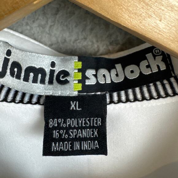 Jamie Sadock Women's Golf Shirt White Silver Hardware Loose Fit Size XL Athlete - Picture 5 of 9